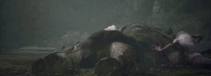 Gif картинка: "Вступительный ролик к битве с Альфой из игры Scars Above"