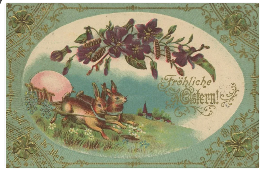 Винтажная пасхальная открытка начала XX века
