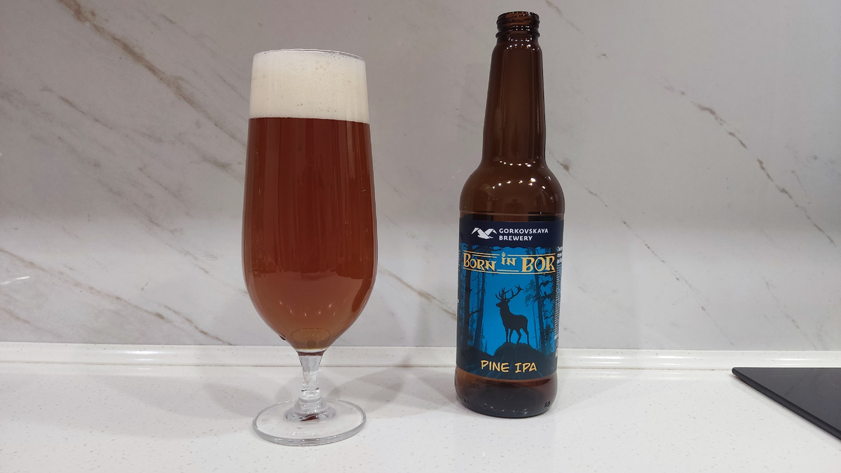 Обзор пива "Pine IPA Born in BOR" от Горьковской пивоварни