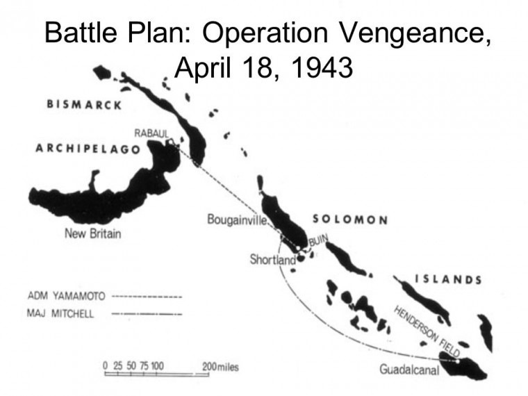 Операция "Месть" по ликвидации главнокомандующего японского флота адмирала Ямамото. 18 апреля 1943 года
