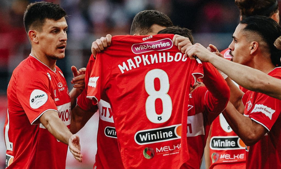    Маркиньос наконец забил свой первый гол за "Спартак" и отметил его сальто. Фото: ФК "Спартак"