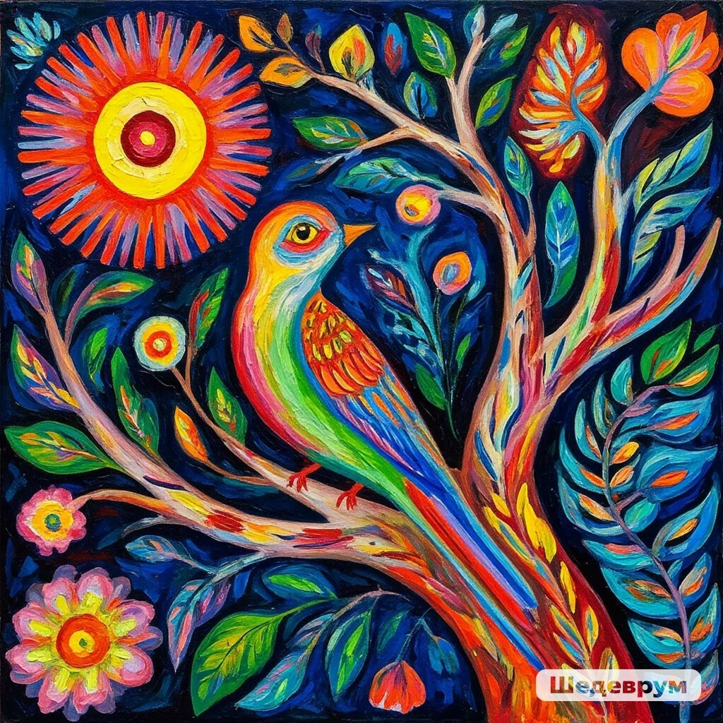 Птица на закате 