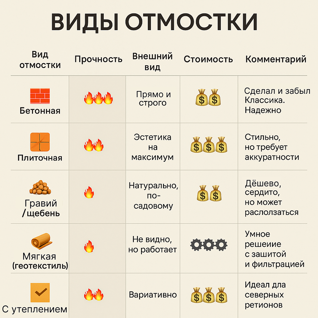 виды отмостки