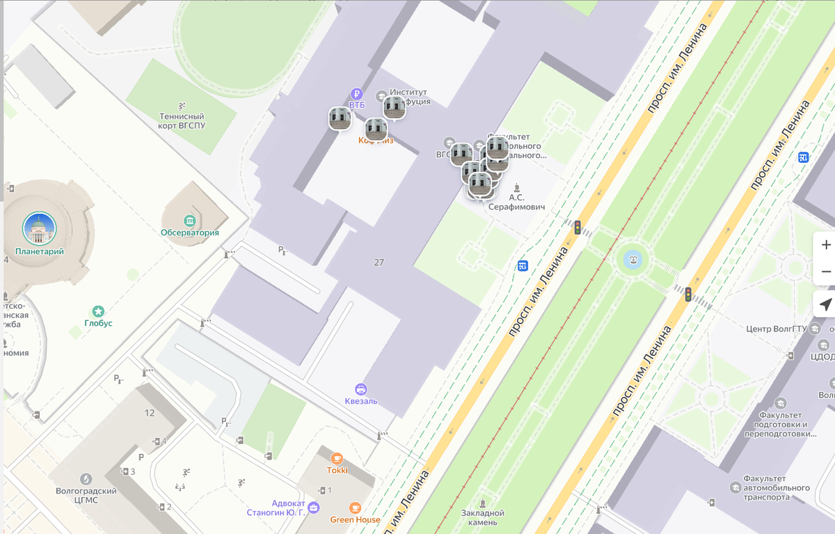 карта с указанием место положения университета