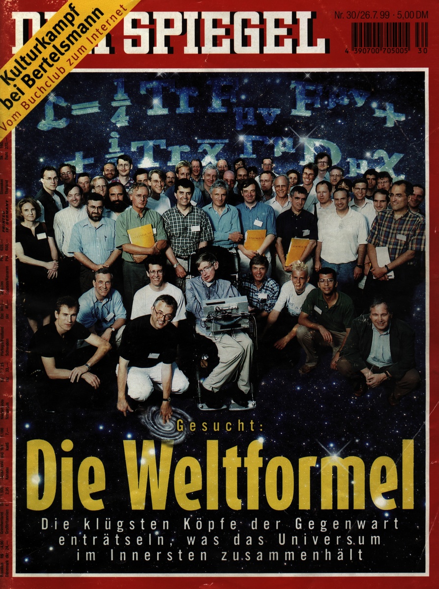 Cover of German Spiegel Magazine №30, 26.07.1999. Wanted: The WorldFormula. Today's brightest minds unravel what holds the universe together at its core.