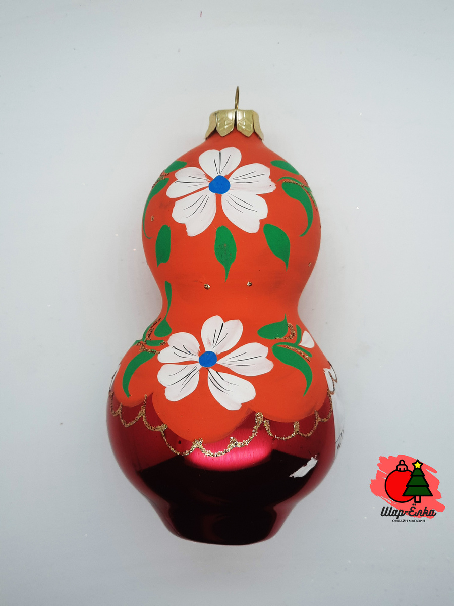 Ёлочная игрушка "Матрёшка" (Интерьер-Промысел) оранжевый платок
