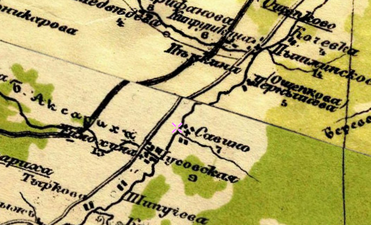 Фрагмент карты Стрельбицкого издания 1919-1921. Восток.