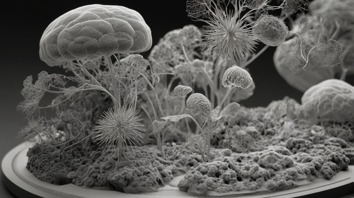 Вегетативная электронная микроскопия по версии нейросети Leonardo  📷
