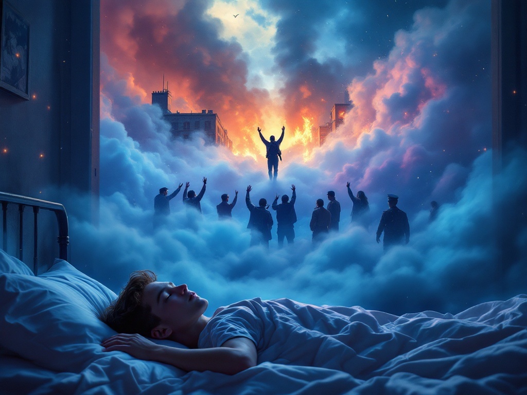    К чему такое снится: На картине изображено здание под огнем и дымом. В центре картины брат с автоматом выходит из-за укрытия. Вокруг него несколько человек в униформе, а главный герой по