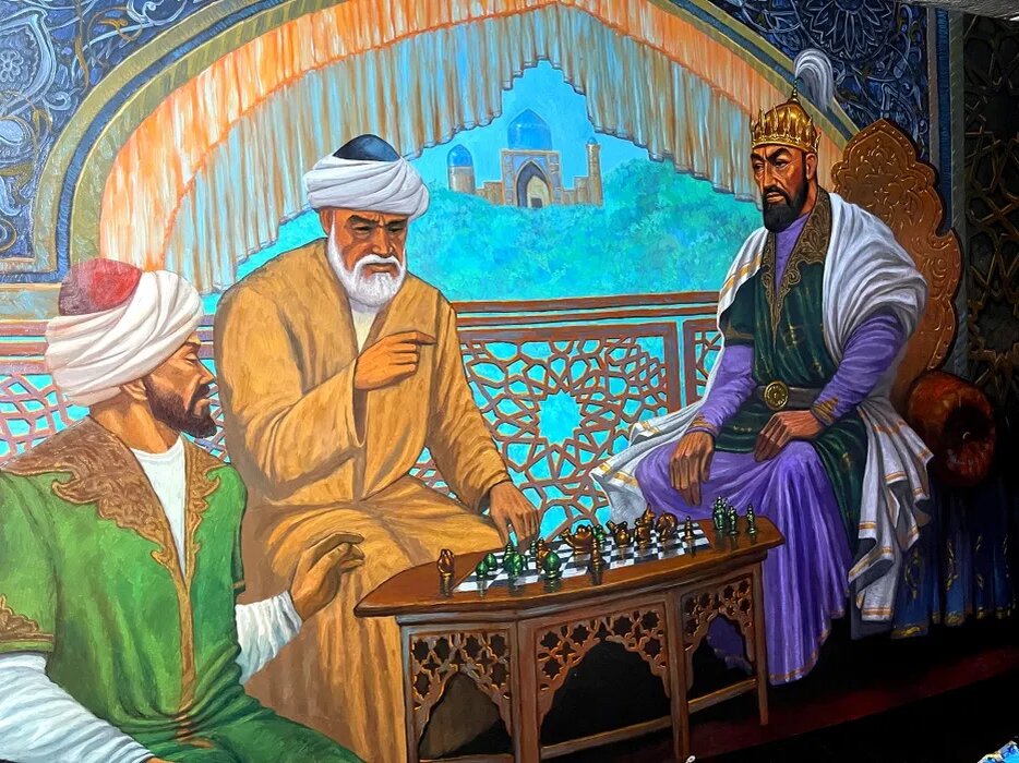 Разговор Тамерлана (справа) с прежним правителем Самарканда, 1370 год. фото из rg.ru