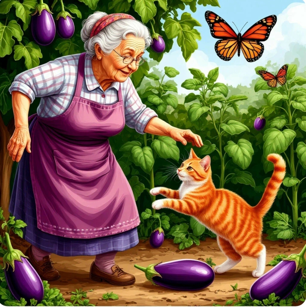 БАБУШКА АГАФЬЯ И КОТ ФЕДОР ЛОВЯТ БАБОЧЕК