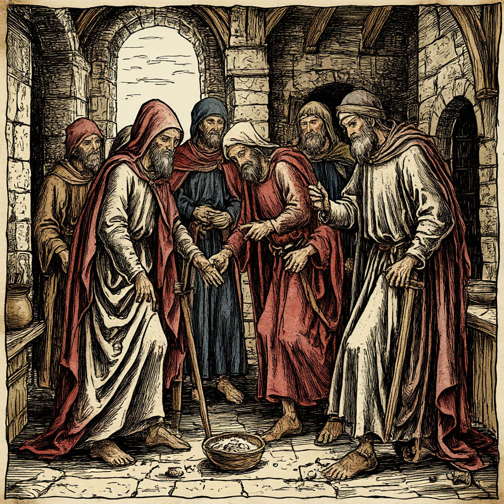Голодание в средневековом и рисованном стиле