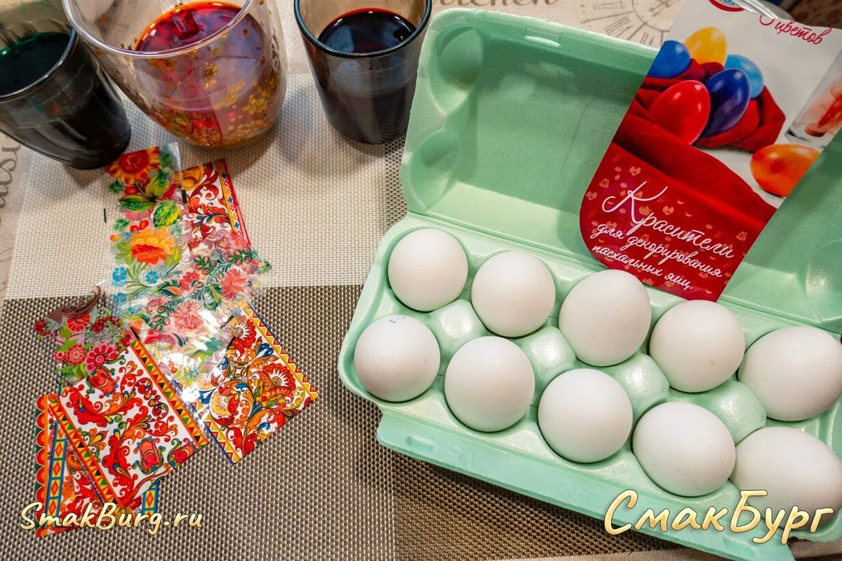 Главные ингредиенты для окрашивания яиц