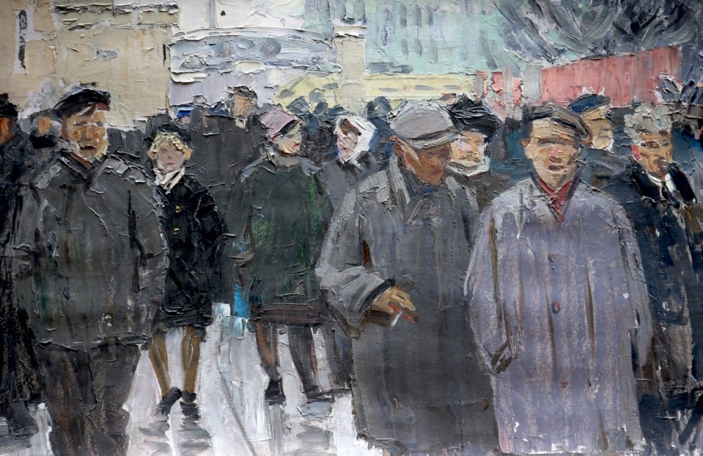 А.Васильев "На проходной. Этюд" к.,м., 1976 г. Собрание МВЦ "Петербургский художник"