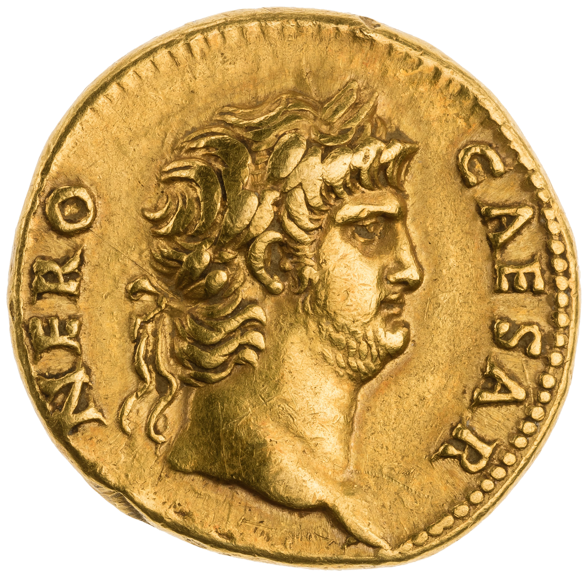 Gold Aureus of Nero, Rome, AD 64 - AD 65