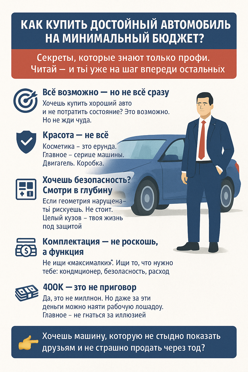 🚘 Как купить достойный автомобиль на минимальный бюджет и не попасть в ловушку?
