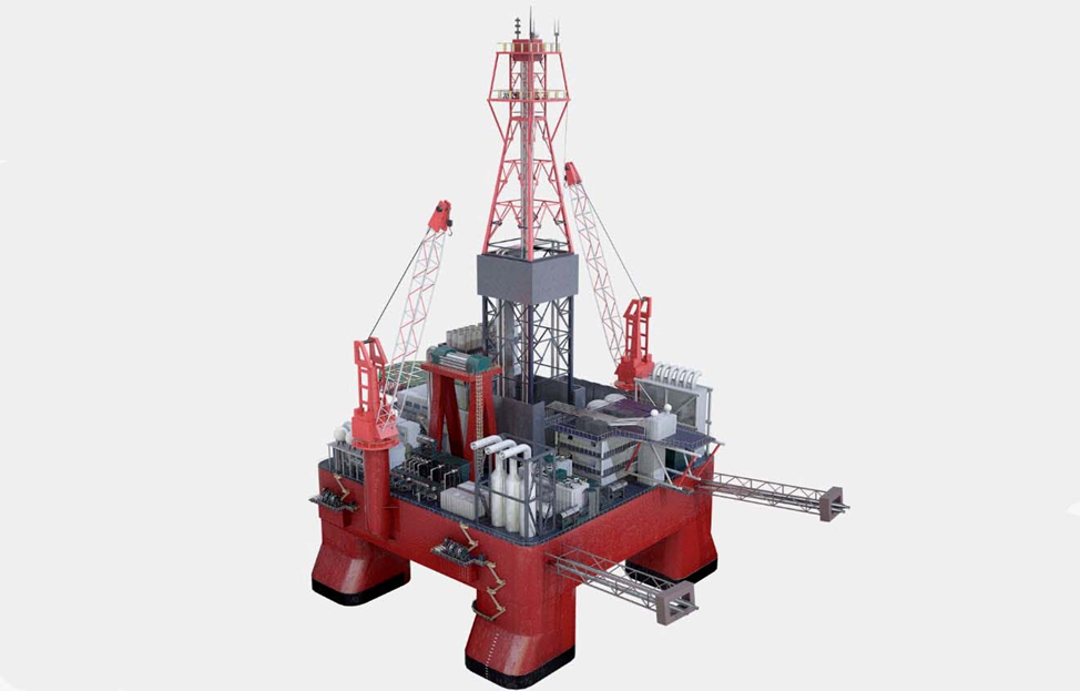 Полупогружная установка бутылочного типа. Снимок взят из https://www.rigzone.com/training/insight/?insight_id=338