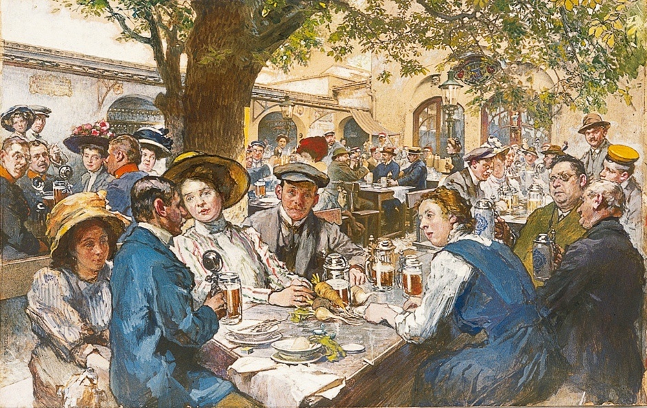 «Der Stieglkeller in Salzburg» / Теодор Йозеф Этофер / 1910 год