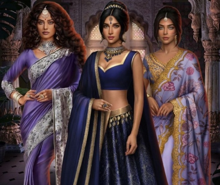 Справа налево: Видия, Радха и Сарасвати.