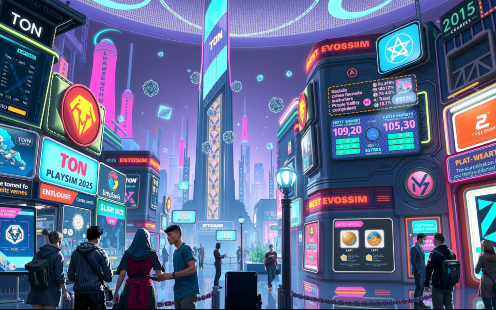    EvoSim-Universe-2025-NFT-Staking-TON-Токен-EST-Play-to-Earn-Блокчейн-Управление-Цифровые-Башни EVOSIM