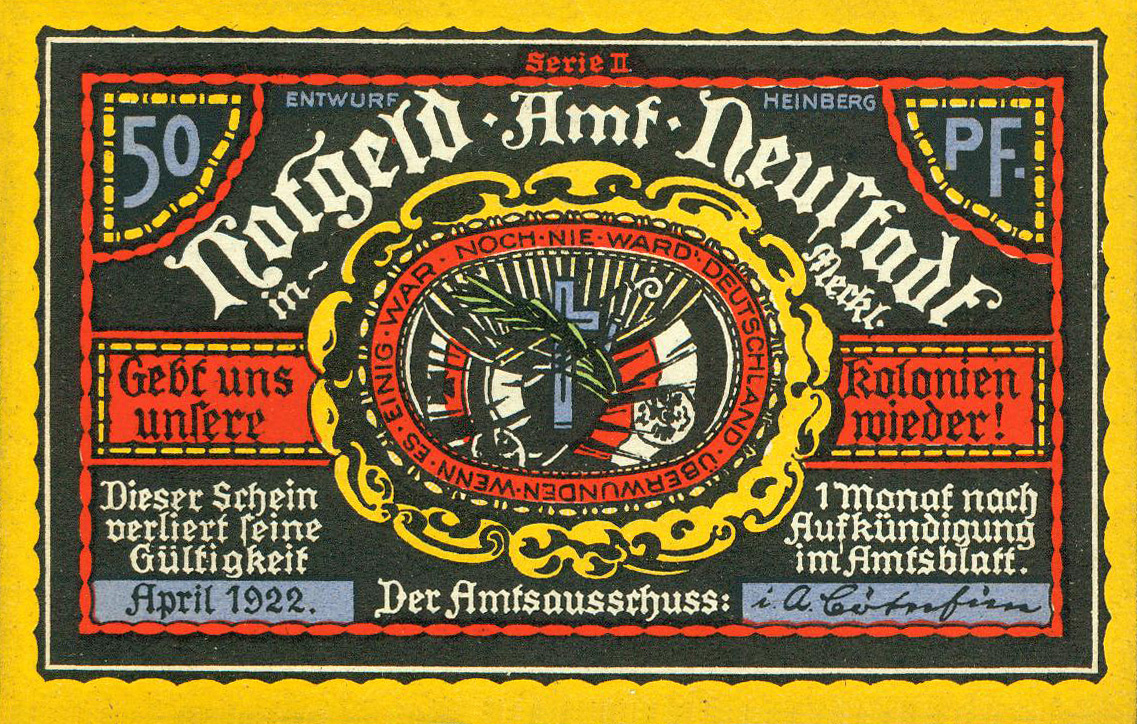 Нотгельд Нойштадта. 50 пфеннигов, 1922 год (аверс)