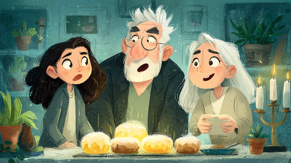 Суфганийот на ханукальном столе