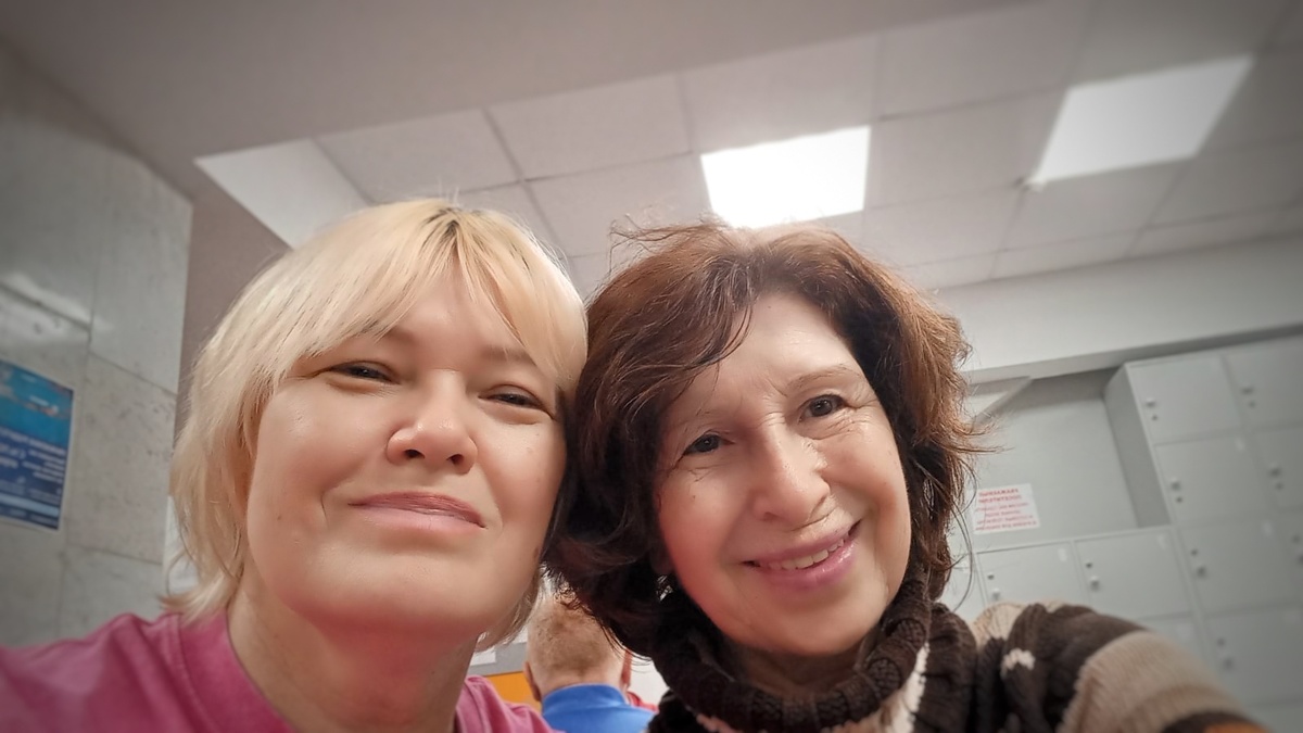 Автор канала и Лена перед заплывом