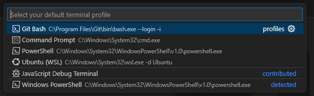 Выбираем из списка Git Bash
