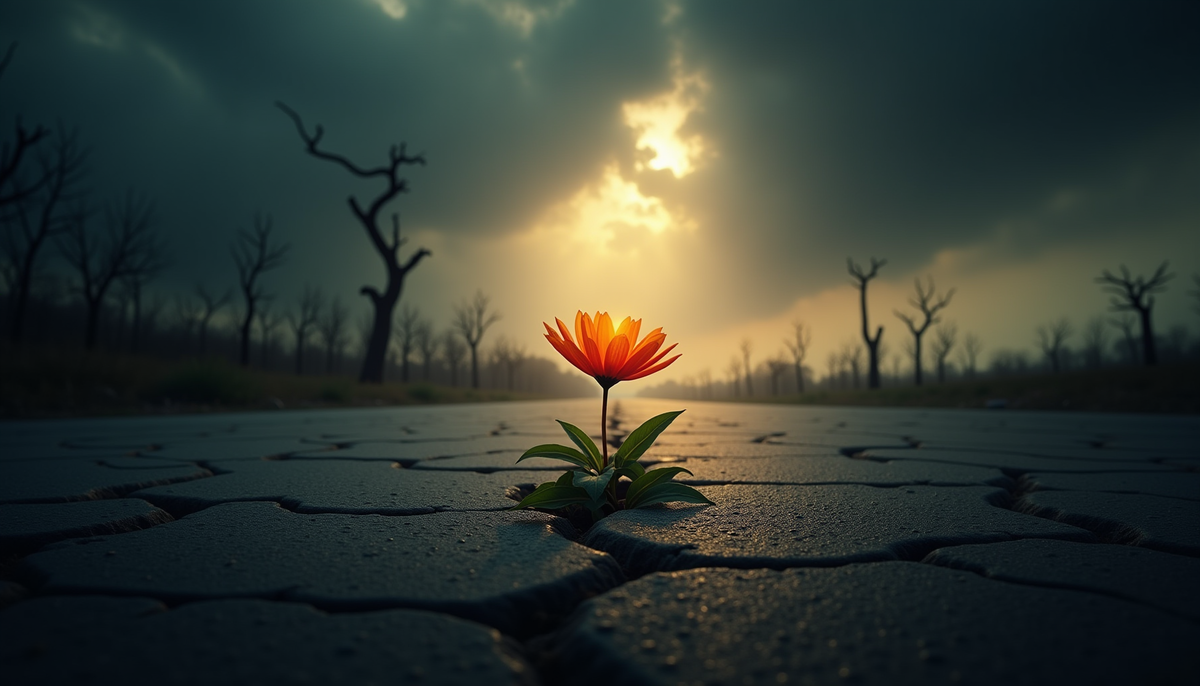 Сила жизни, пробивающаяся сквозь самые трудные обстоятельства.