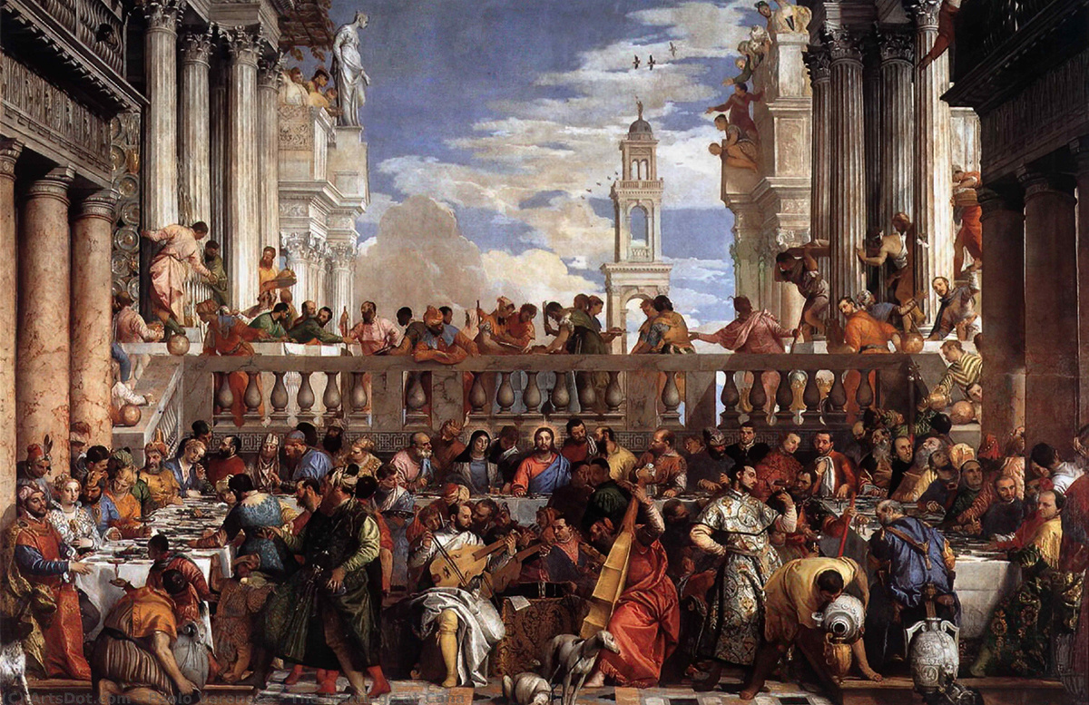Картина «Брак в Кане Галилейской». Паоло Веронезе (1528-1588). Лувр. Париж.