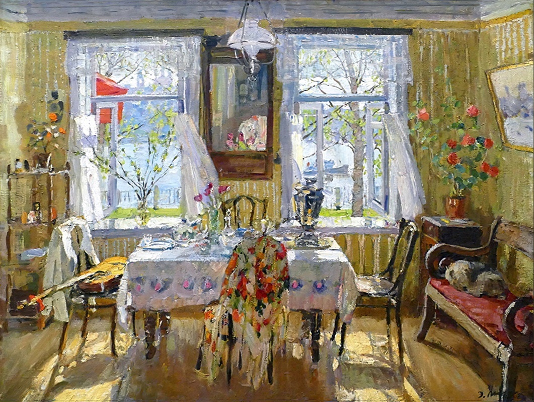 "Праздничный день", 1985 год. Холст, масло 80,5 х 100 см. Смоленский государственный музей-заповедник. Выржиковский Эдвард Яковлевич