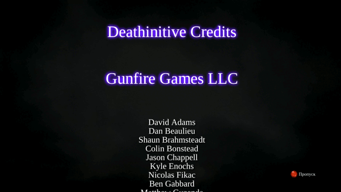Gif картинка: "Титры из игры Darksiders 2 Deathinitive Edition"