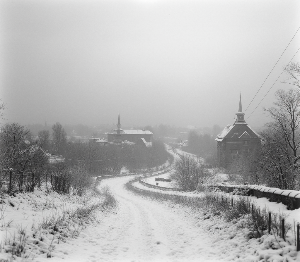 Образ Выборга зимой 1940 года, картинка сгенерирована ИИ