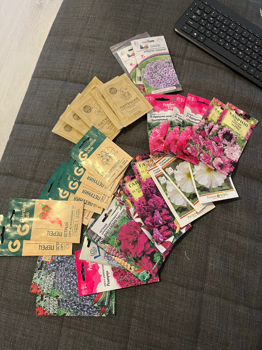 Многообразие семян ещё с прошлого 