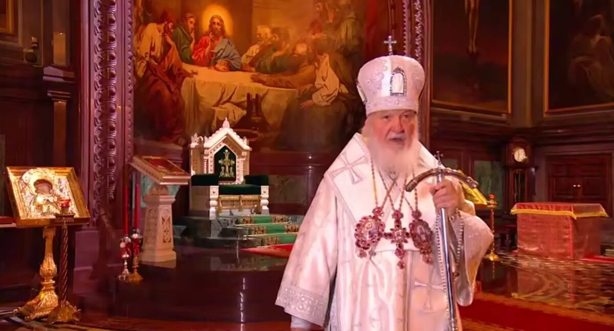    Фото: стоп-кадр пасхального обращения патриарха Кирилла