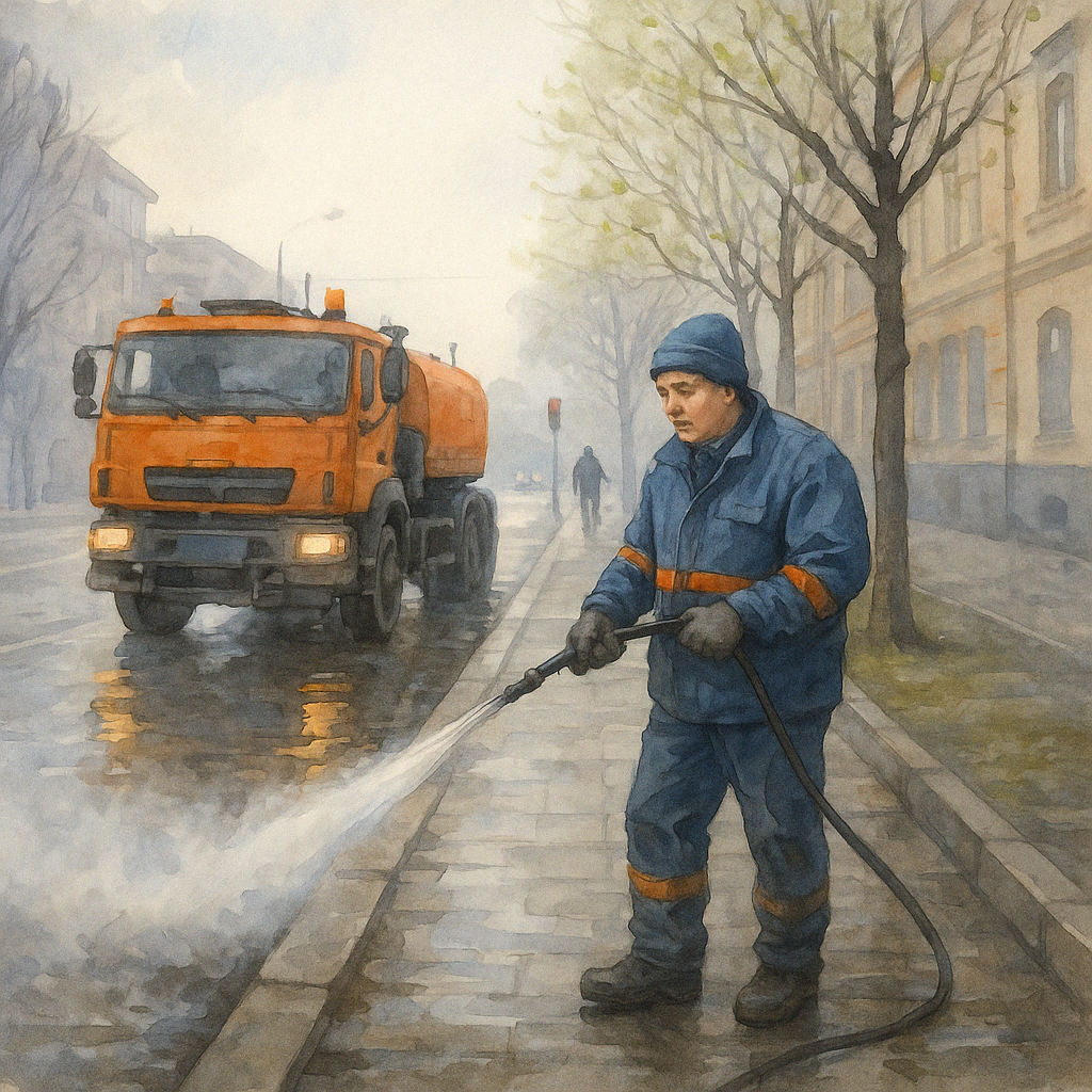 Пока природа капризничает, город наводит порядок: коммунальщики выходят раньше подснежников. Весна — под высоким давлением.