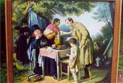 Кустодиев. Чаепитие в Мытищах. 