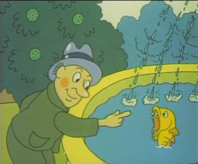 Рыба недовольна, что в неё тычут пальцем.