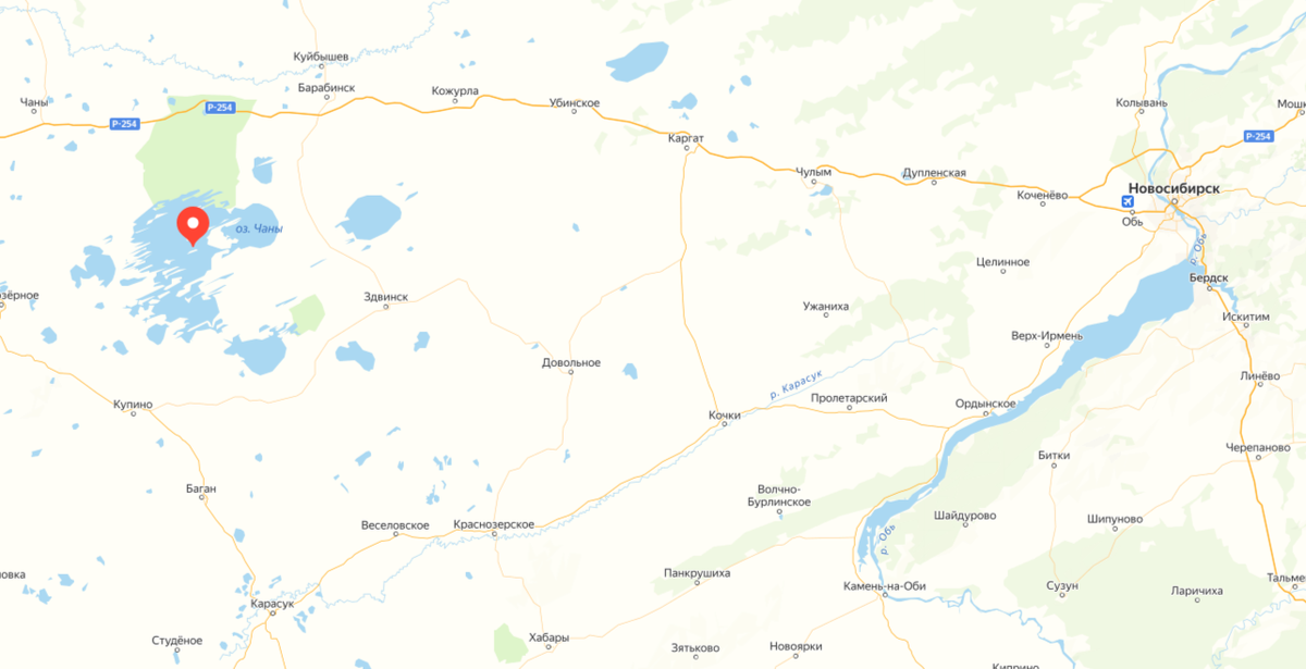 Озеро Чаны на карте
