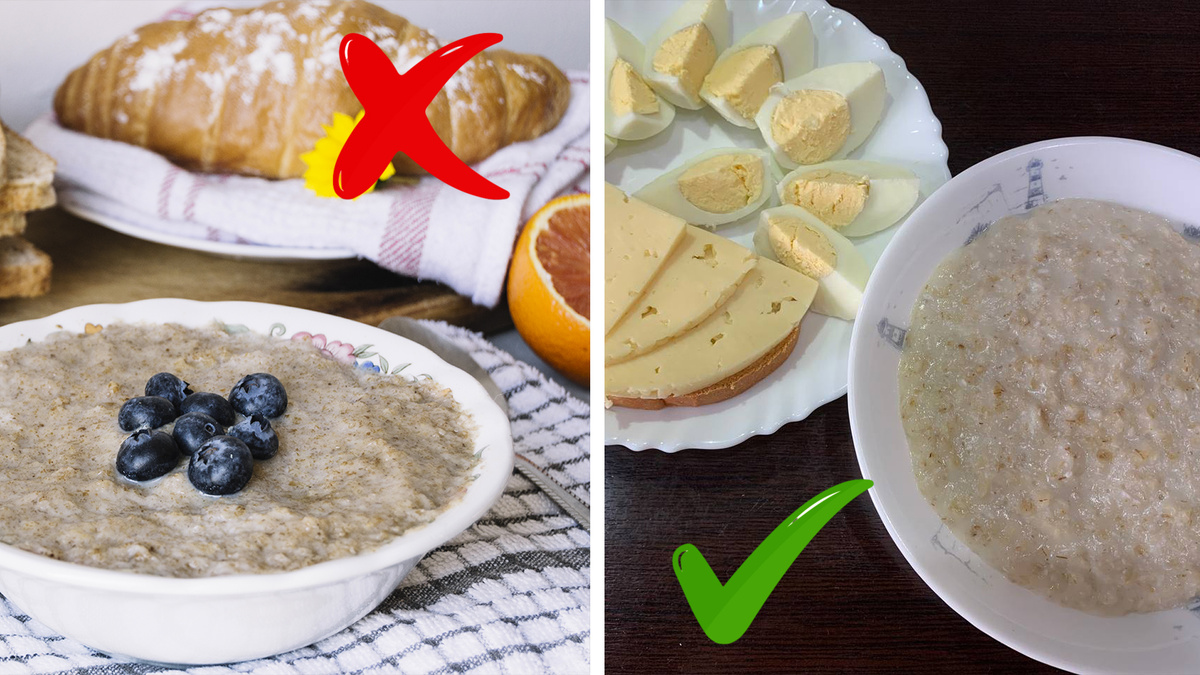 Каша + яйца + бутерброд с сыром = сытость надолго