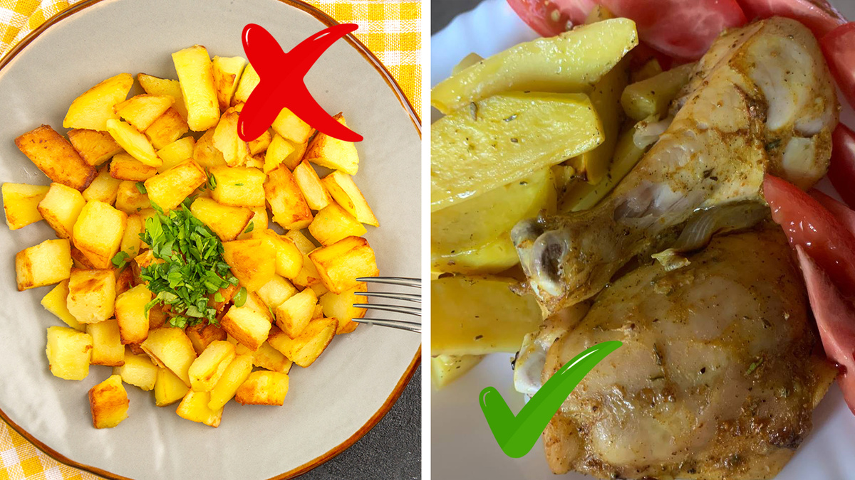 Картошка + курица + овощи = сытный обед/ужин