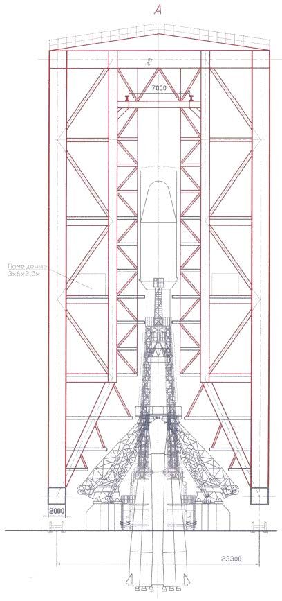 Рис. 2. Вариант ПСК им.Мельникова.  Масса 2200 т. Полезная нагрузка ~600т.