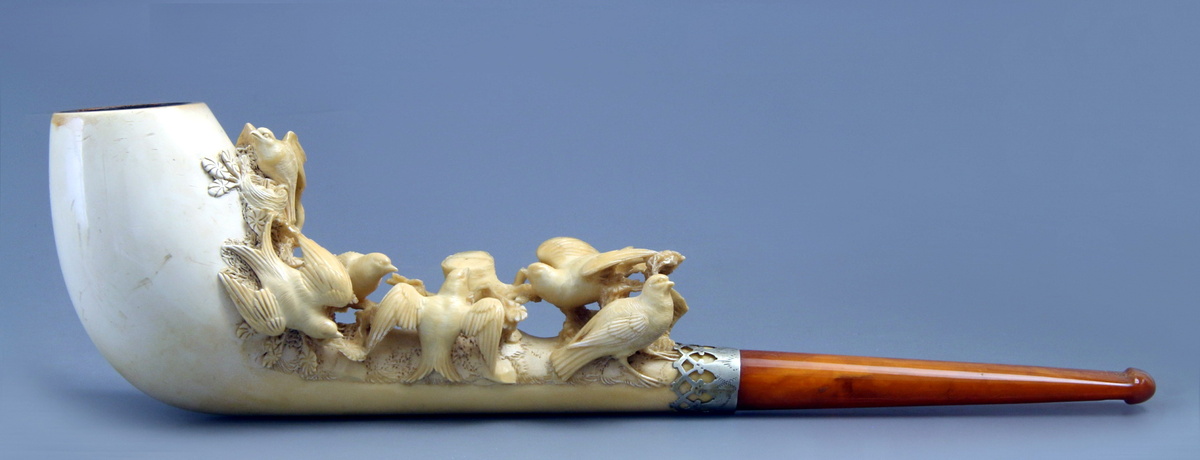 Трубка из блочного меершаума работы французских мастеров 1860 - 1890 г.г.