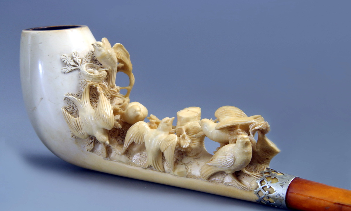 Трубка из блочного меершаума работы французских мастеров 1860 - 1890 г.г.