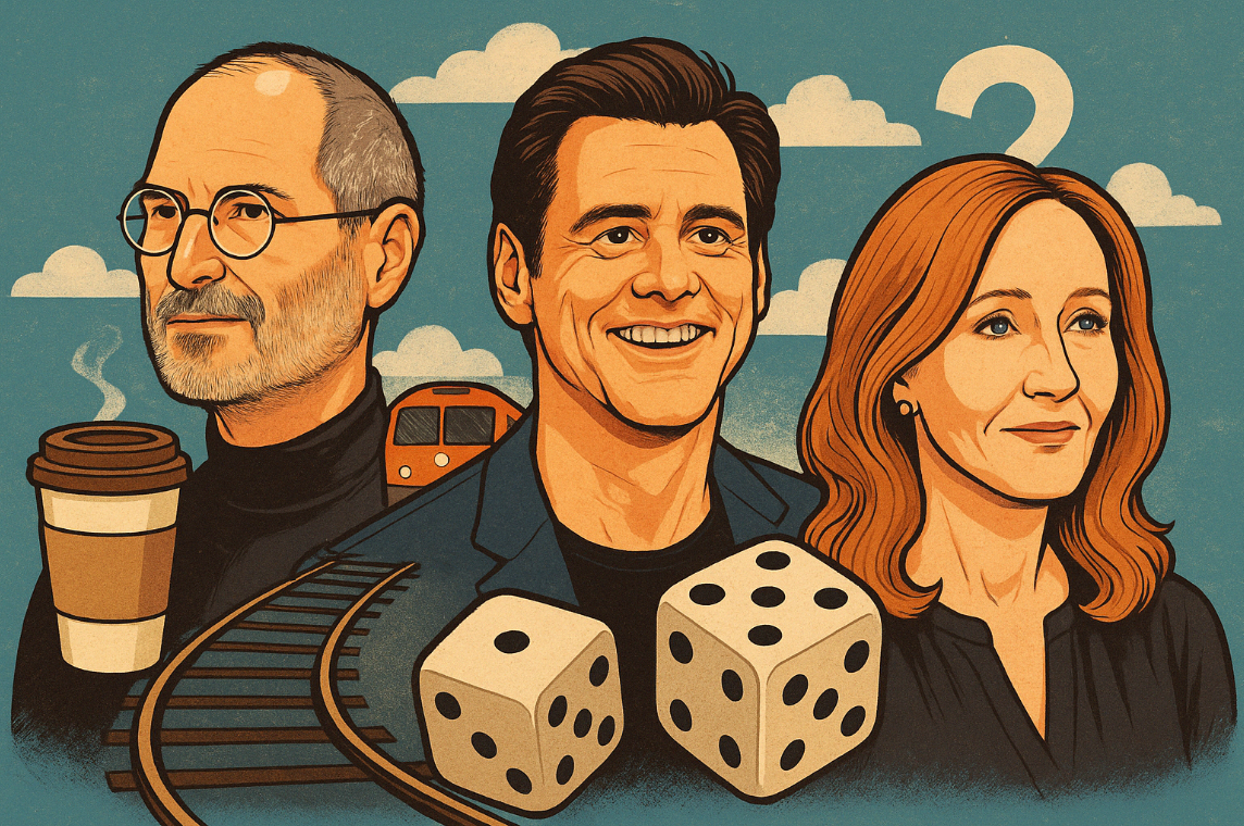 Стив Джобс, Джим Керри, Джоан Роулинг. Изображение из личных архивов.