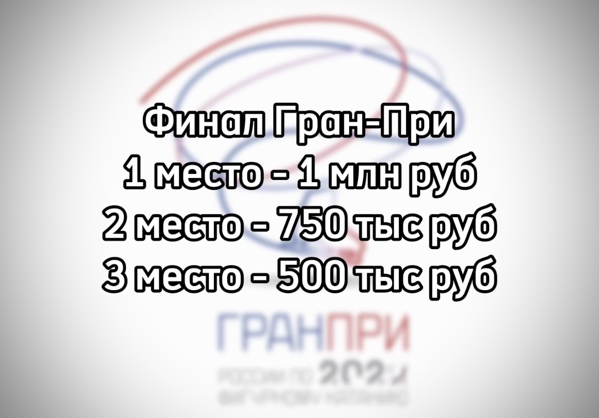 Призовой фонд на шоу, Чемпионате России и финале Гран-При