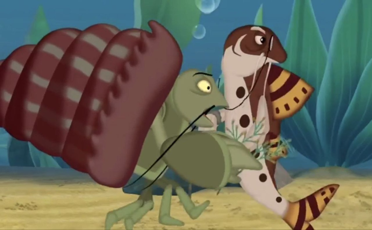 А это уже кадр из серии "Вешалка". Вот вешалки-то рак и испугался. Взгляните на него