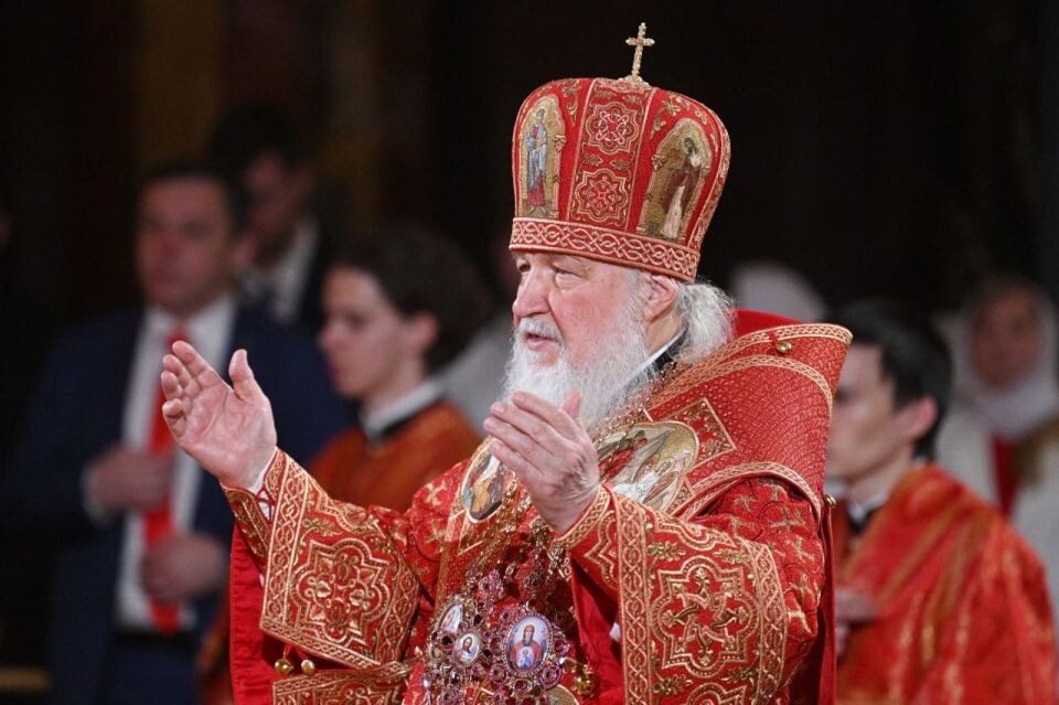    Патриарх Кирилл в храме Христа Спасителя. Источник: Кремль