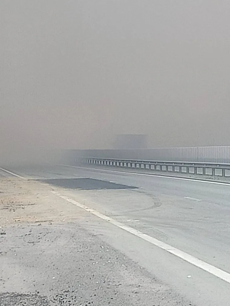 Видимость на трассе практически нулевая
Фото: пресс-служба Госавтоинспекции региона