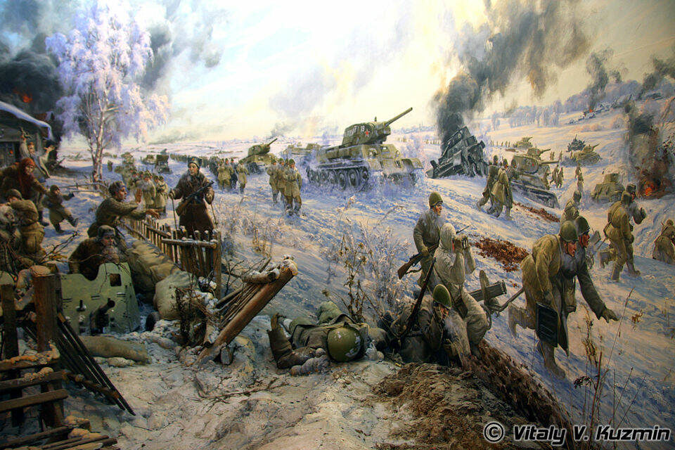 Диорама «Лобня. Наступление. 6.12.1941» (автор Евгений Корнеев) в музее танка Т-34Фото: Wikipedia.org